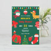 Invitation Baby shower de l'icône de Noël vert (Debout devant)