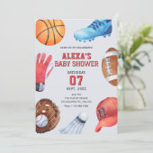 Invitation Baby shower de l'icône Sports (Debout devant)
