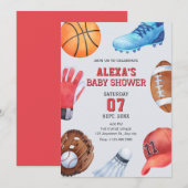 Invitation Baby shower de l'icône Sports (Devant / Derrière)