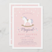 Invitation Baby shower de licorne (Devant / Derrière)