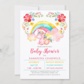 Invitation Baby shower de licorne magique pour filles (Devant)