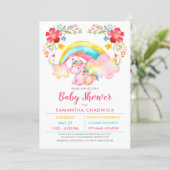 Invitation Baby shower de licorne magique pour filles (Debout devant)