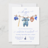 Invitation Baby shower de ligne de baseball en petite lâche (Devant)