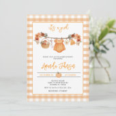 Invitation Baby shower de ligne de Citrouille Rustique Automn (Debout devant)