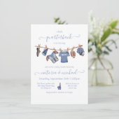 Invitation Baby shower de ligne de football (Debout devant)
