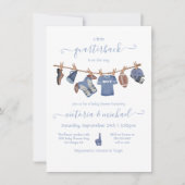 Invitation Baby shower de ligne de football (Devant)