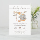 Invitation Baby shower de ligne de linge de bébé (Debout devant)