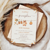 Invitation Baby shower de ligne de tissu rustique Orange Fall