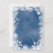 Invitation Baby shower de ligne de vêtements Blue Snowflakes (Dos)