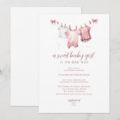 Invitation Baby shower de ligne de vêtements pour bébé (Devant / Derrière)