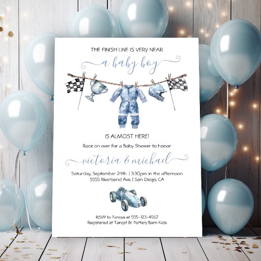 Invitation Baby shower de ligne de vêtements pour garçon de c