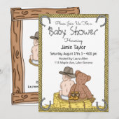 Invitation Baby shower de Lil' Cowboy et Teddy Bear Boy (Devant / Derrière)