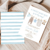 Invitation Baby shower de linge de bébé doux