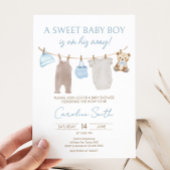 Invitation Baby shower de linge de bébé doux