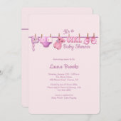 Invitation Baby shower de linge de maison (Devant / Derrière)