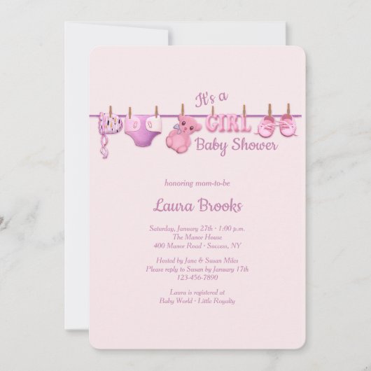 Invitation Baby shower de linge de maison (Devant)