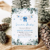 Invitation Baby shower de linge de maison de Noël Blue Père N