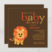 Invitation Baby shower de lion (Devant / Derrière)