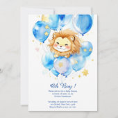 Invitation Baby shower de Lion aquarelle (Devant)