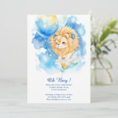 Invitation Baby shower de Lion aquarelle (Debout devant)