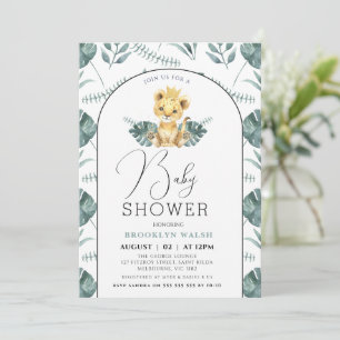 Invitation Baby shower de Lion Arch Green Foliing
