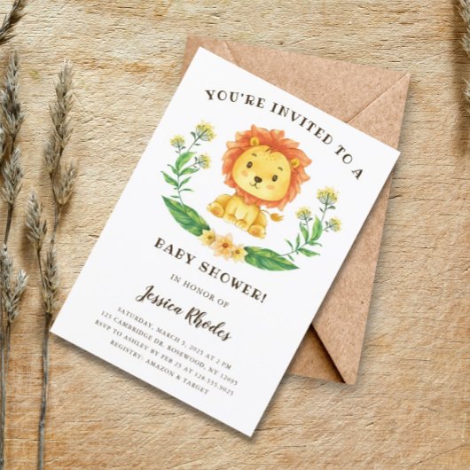 Invitation Baby shower de Lion Brave
