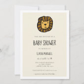 Invitation Baby shower de lion mignon (Devant)