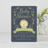 Invitation Baby shower de Lion Safari (Debout devant)