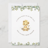 Invitation Baby shower de lion vert moderne Eucalyptus Foliag (Dos)