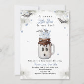 Invitation Baby shower de Little Boo Halloween Blue Milkshake (Devant)