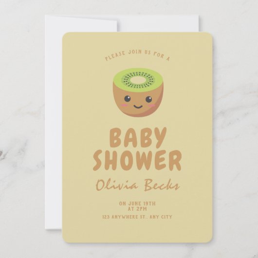 Invitation Baby shower de Little Cutie Kiwi (Devant)