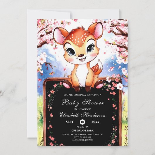 Invitation Baby shower de Little Deer (Devant)
