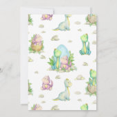 Invitation Baby shower de Little Dinosaur (Dos)