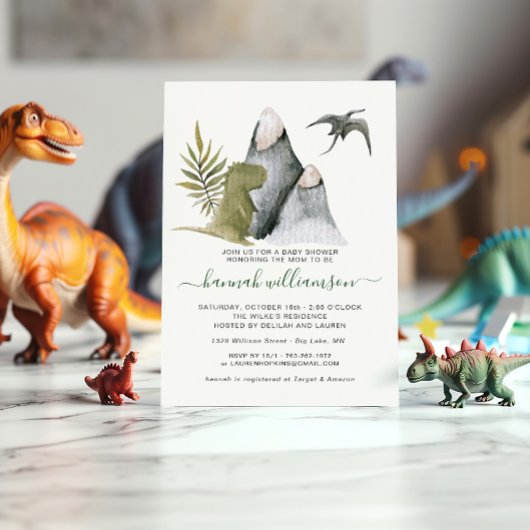 Invitation Baby shower de Little Dinosaur