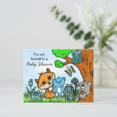 Invitation Baby shower de Little Fox Boy (Debout devant)