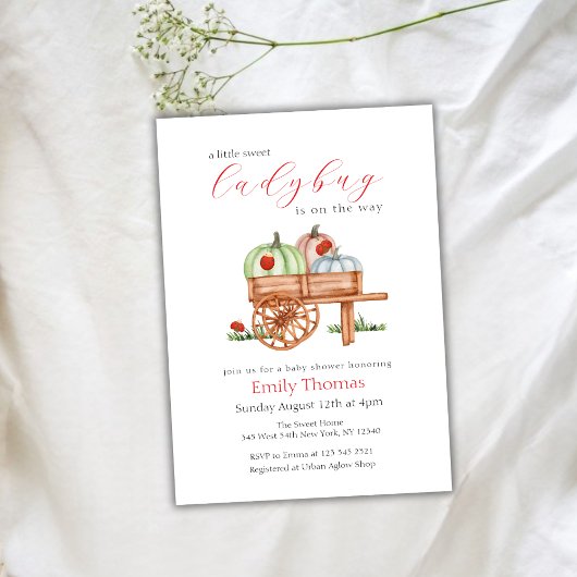Invitation Baby shower de Little Labybug Citrouille de printe