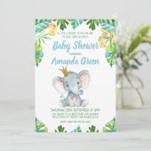 Invitation baby shower de Little Prince Elephant (Debout devant)