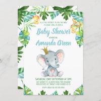 Invitation baby shower de Little Prince Elephant