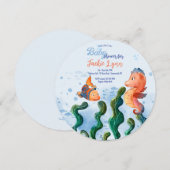 Invitation Baby shower de Little Seahorse (Devant / Derrière)