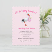 Invitation Baby shower de livraison spécial mignon (Debout devant)