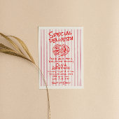 Invitation Baby shower de livraison spécial Pizza Rose Dawn