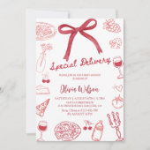 Invitation Baby shower de livraison spécial - Pizza Theme Par (Devant)
