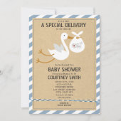 Invitation Baby shower de livraison spéciale Air Mail (Devant)