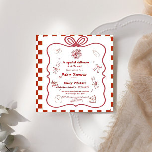 Invitation Baby shower de livraison spéciale Pizza