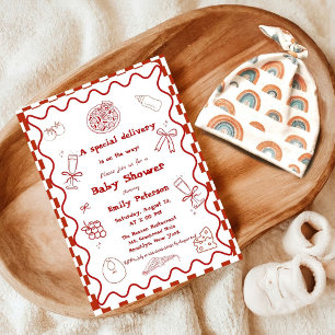 Invitation Baby shower de livraison spéciale Pizza