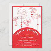Invitation Baby shower de livraison spéciale Pizza (Devant)