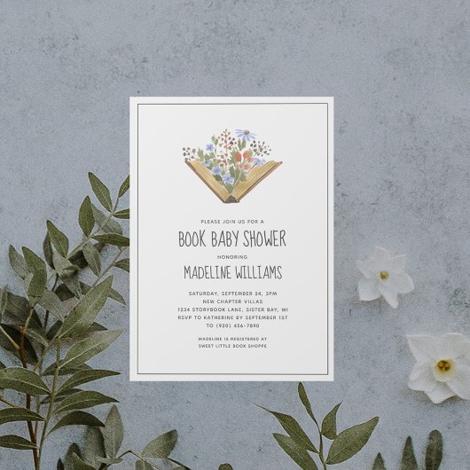 Invitation Baby shower de livre