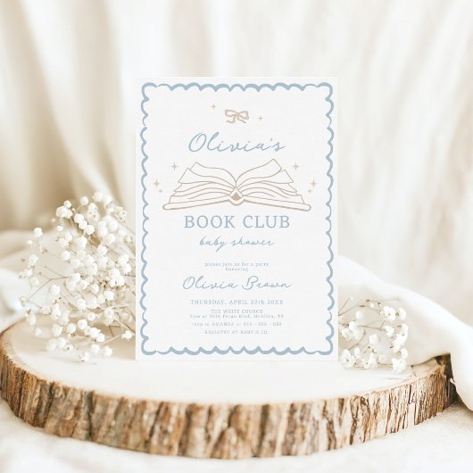Invitation Baby shower de livre à main moderne