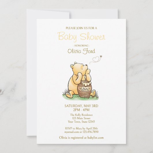 Invitation Baby shower de livre classique (Devant)