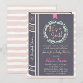 Invitation Baby shower de livre d'histoire (Devant / Derrière)